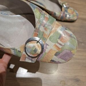 Peter Kaiser Women's Colorful Leather Slingback Kitten Heels (Size 10)